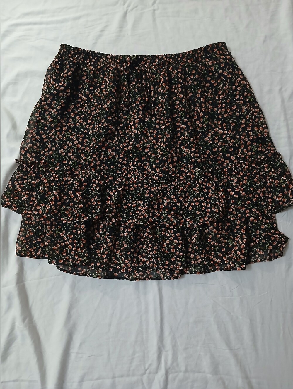 Sienna Sky Black Mini Skirt with Pink Floral